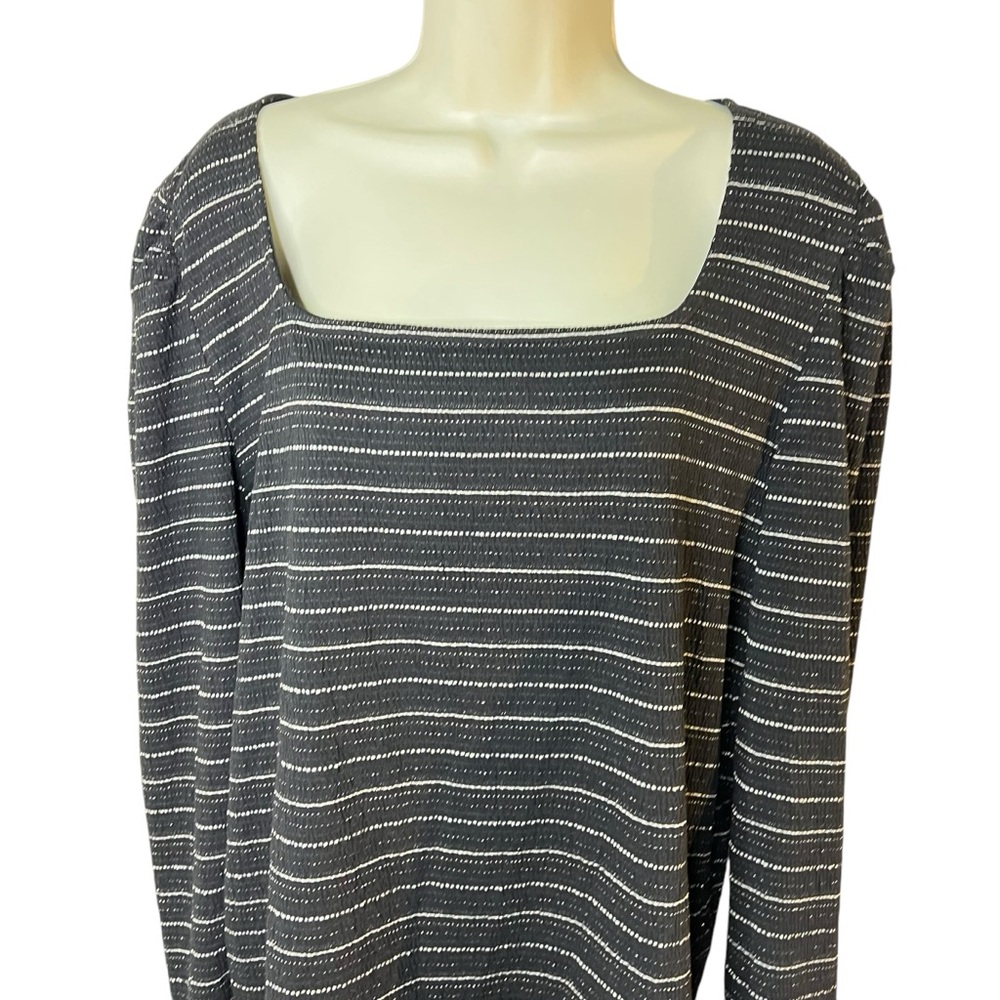 LOFT Black and Silver Metallic Dressy Casual Going Out Top